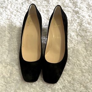 Christian Louboutin black suede pumps